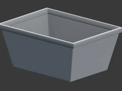 Wood Basket Decoration Low-poly 3D model