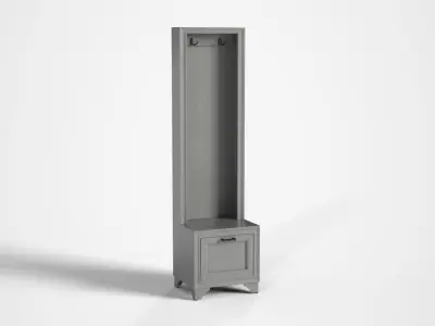 Belden hall tree bench grey painted Low-poly 3D model