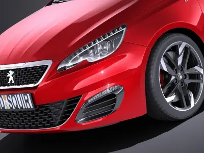 Peugeot 308 GTi 2018 VRAY 3D model
