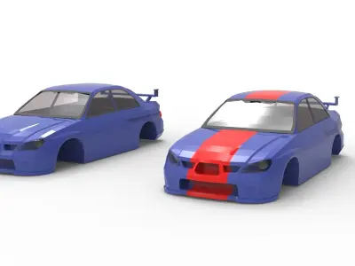 Low-poly model of Subaru Impreza WRX STi 2005 Low-poly 3D model