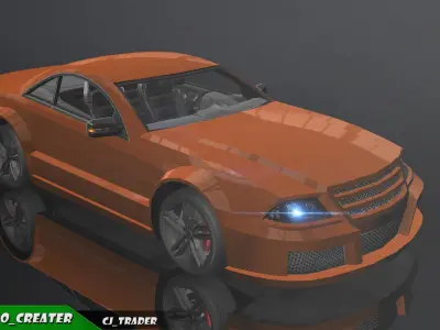 Low-Poly Racing Car Mercedes-Benz SL-Class 3D Model Low-poly 3D model