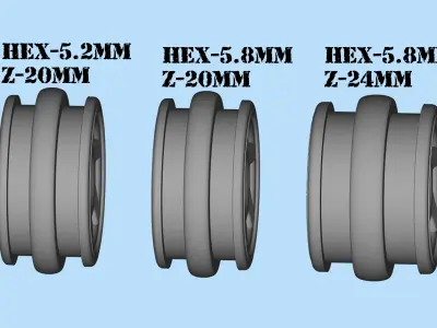 Tire Rim for DODGE pickup 1500 for WPL chassis STL files  3D print model