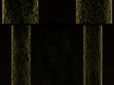 Concrete and vertical garden 05 3D model