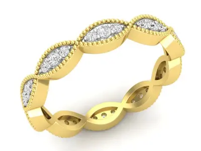 AV 691 Diamond Ladies Vintage Stackable Wedding Band 3D print model
