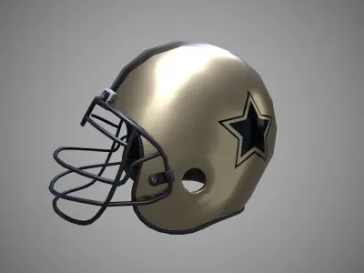 Low poly Football helmet PBR Game-ready  Low-poly 3D model