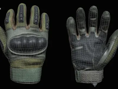 Tactical Gloves 015 Low-poly 3D model