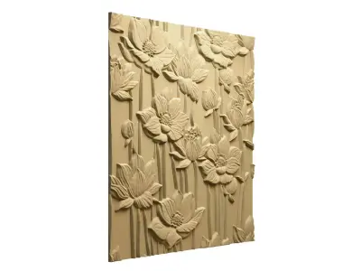 Modern Relief Wall Mural Decor CNC 3D Print 06 3D model