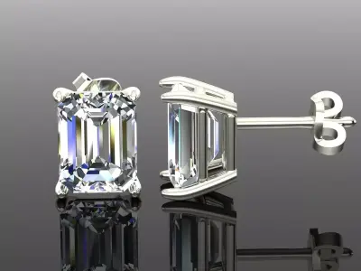 Women Diamond Earrings 3D print model