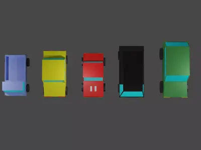 Low Poly Cars Pack  Low-poly 3D model
