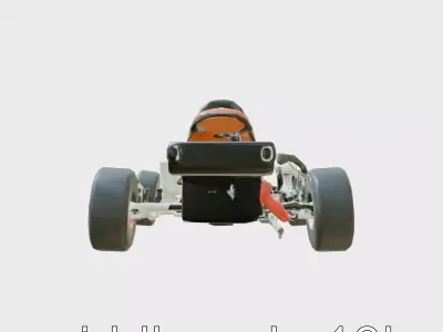 Racing Go-Kart with Powerful Engine 3D Model Low-poly 3D model