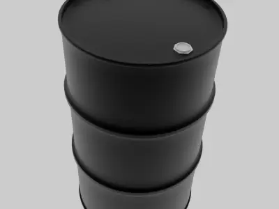 Barrel metal for oil Free low-poly 3D model