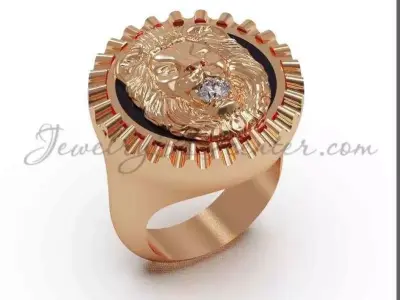 ring with lion MR 103 3D print model