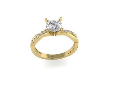Twist diamond ring 3D print model