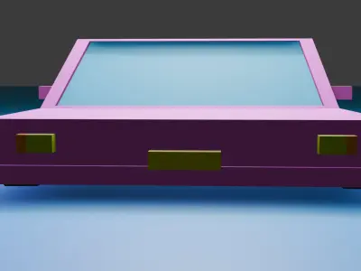 pink low poly car Low-poly 3D model