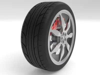 tires-tyres and disc brake 3D model