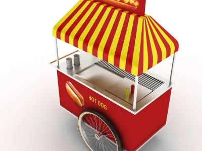   hot dog cart 3D model