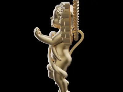 Angle  pendant silver gold jewelry printable 3D model 3D print model