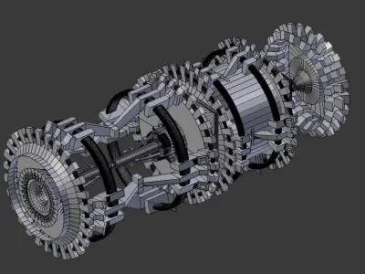 sci fi space iron piston 3D model