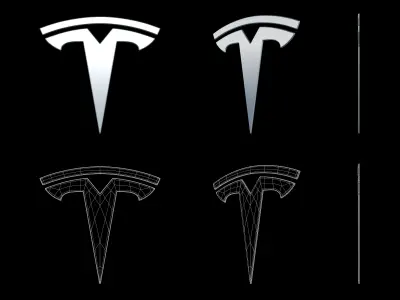 Tesla - Car Logo Emblem Modern Free low-poly 3D model