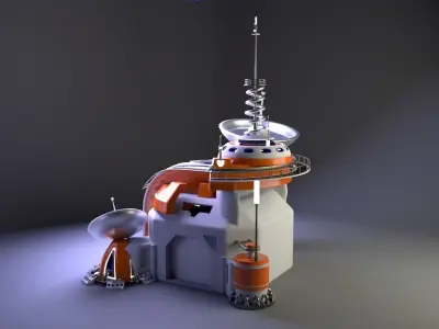 Futuristic headquarters 3D model