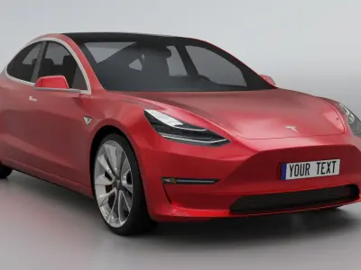 Tesla Model 3 3D model Rigged