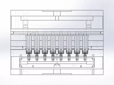 Injection mold for Screw cap-18mm thread 3D model