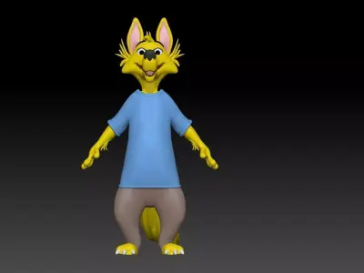 Fox  stylized cartoon model - Updated version  3D model