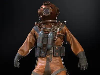 Zombie Diver 2 Low-poly 3D model