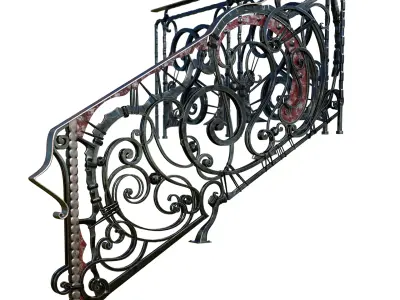stair railings forging mix style 3D model