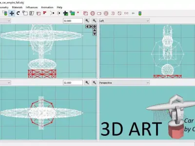 3D Art Piece - Car Empire Fall Free low-poly 3D model