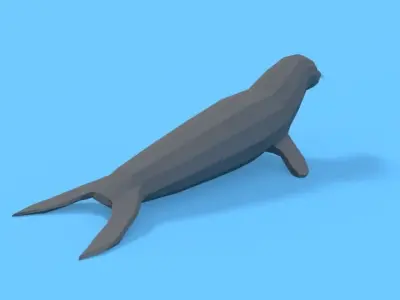 Low Poly Cartoon Seal Low-poly 3D model