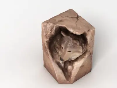 Wolf Statue 3D model