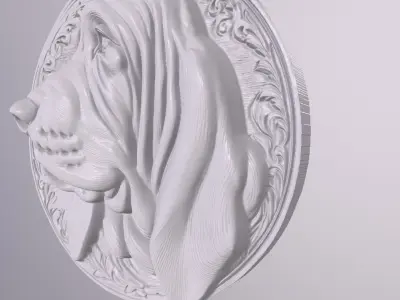 Basset Hound 3 basrelief for 3D printing 3D print model
