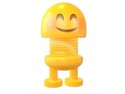 Car Spring Decoration Toys Smiling Face with Smiling Eyes v1 001 Low-poly 3D model