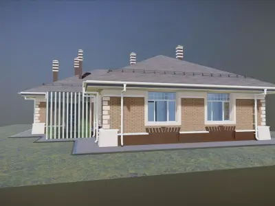 P0038  Residential one floor cottage 3D model