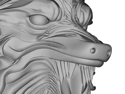 Pendant Wolf Pendant Wolf Head Animal Pendant  3D print model