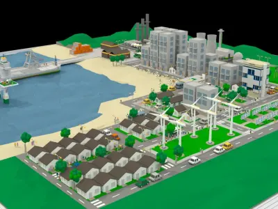 Petrol City - Low poly Low-poly 3D model