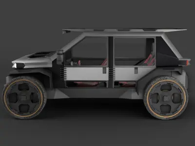 SiFi JEEP Game Ready Lowpoly Model Low-poly 3D model