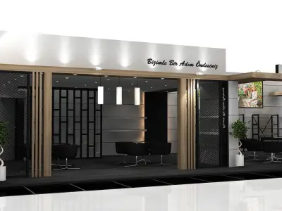 Booth Exhibition Stand 2 Side Open  Stall 16x7m 3D model