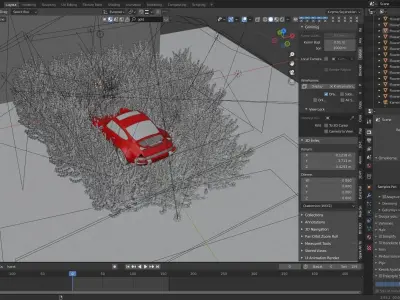 PORSCHE 911 TURBO STUCK IN THE HAY 3D model