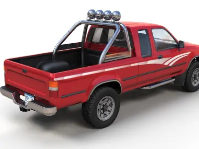 Toyota pickup xtra cab Low-poly 3D model