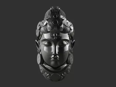Head of Kwanyin Bodhisattva 3D print model