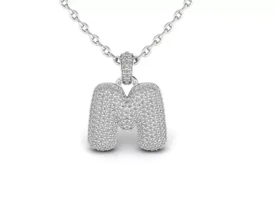  Alphabet Bubble M 3D print model