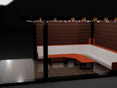 Pergola 2 - modern wood and metal  3D model