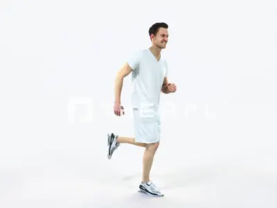 Virtue 02M Running Jogging Football Sports Man Low-poly 3D model