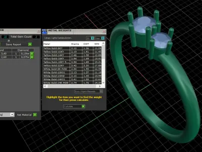 Two stones engagement ring 3D print model