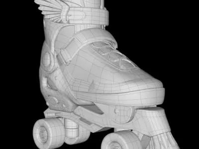 Children Rollerskates Low-poly 3D model