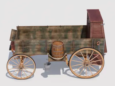 Carriage 03 Low-poly 3D model