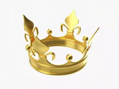 Gold Royal coronation crown 03 3D model
