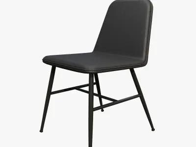 SpineMetalbase black leather Low-poly 3D model